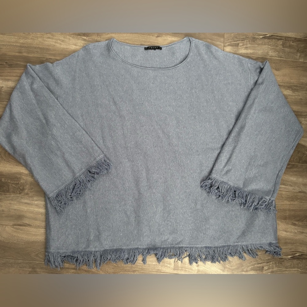Oversized Fringe Sweater Wide Sleeves Size 3X 4X